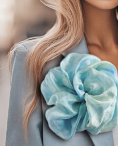 Chiffon Rosette. Teal. By Gudnitz Copenhagen