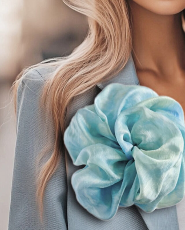Chiffon Rosette. Teal. By Gudnitz Copenhagen